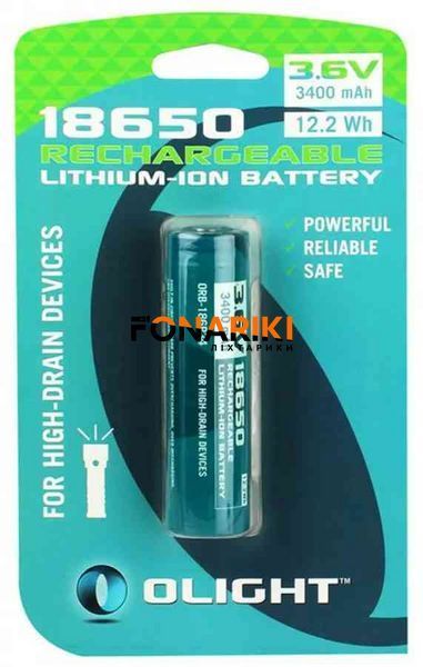 Аккумуляторная батарея Olight. 18650 3.6V 3400 mAh