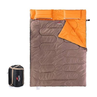 Спальник двухместный с подушками Naturehike Double Sleeping Bagwith with Pillow apricot-grey (SD15M030-J),
