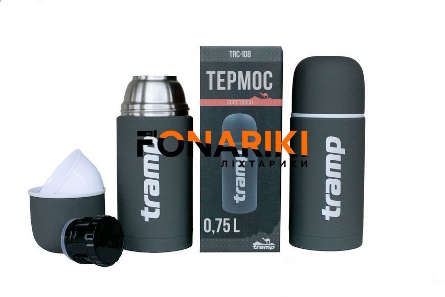 Термос Tramp Soft Touch 0,75 л серый