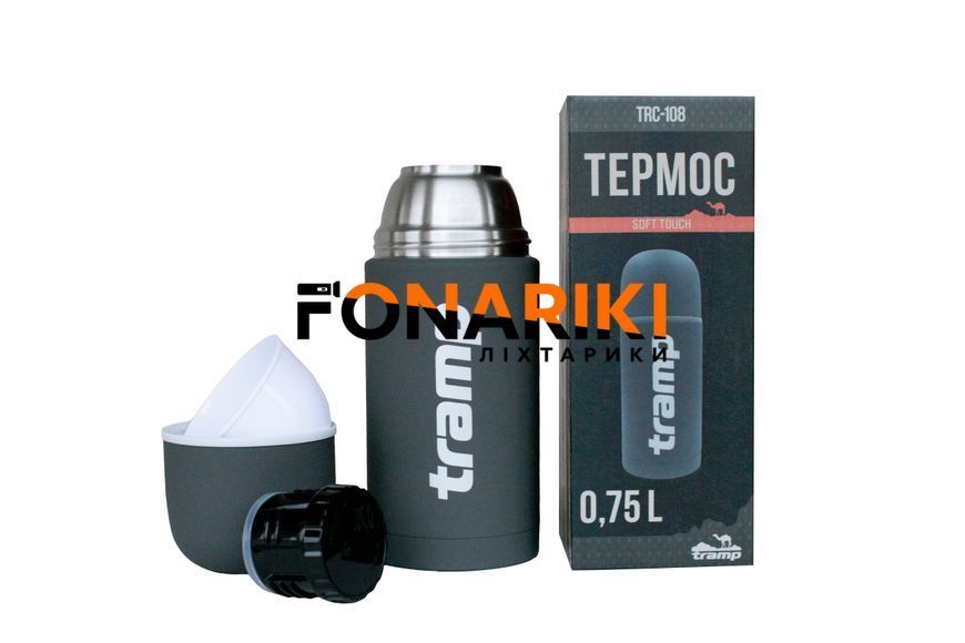 Термос Tramp Soft Touch 0,75 л серый