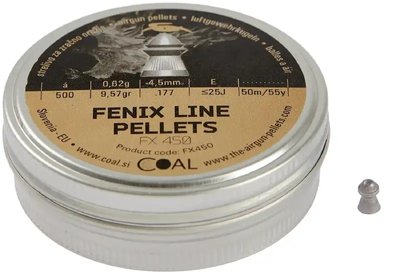 Пульки пневматические Coal Fenix Line кал. 4.5 мм 0.62 г 500 шт/уп