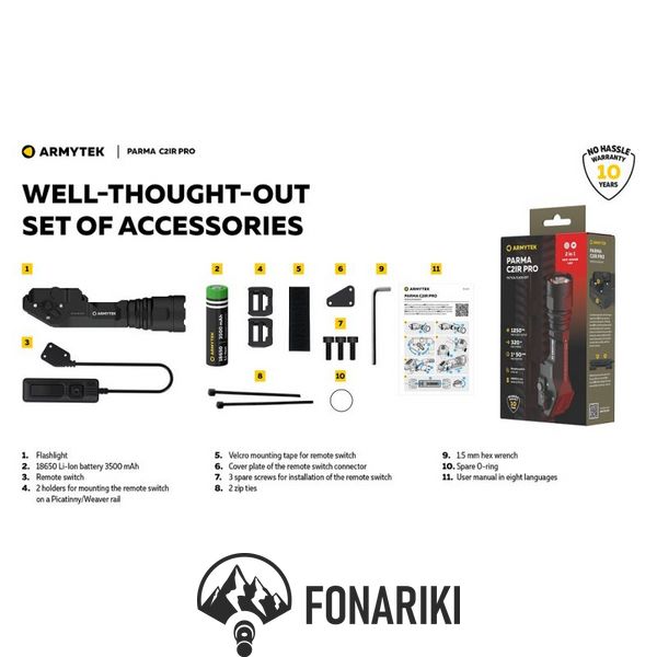 Фонарь с инфракрасным светом Armytek Parma C2IR Pro