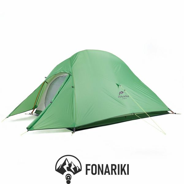 Палатка сверхлегкая двухместная с футпринтом Naturehike Сloud Up 2 Updated NH17T001-T, 210T, зеленый