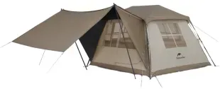 Палатка Naturehike Village CNK2300ZP022 4 з навісом Brown