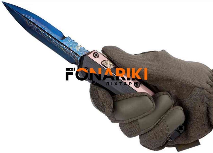Ніж Microtech Glykon Marfione Select Blued Baker Coppermai Damascus Rose Gold PVD