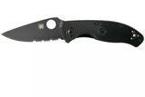 Купить Нож Spyderco Tenacious Black Blade Lightweight полусеррейтор