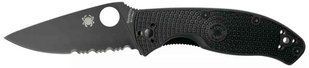 Ніж Spyderco Tenacious Black Blade Lightweight напівсерейтор