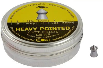 Пульки пневматические Coal Heavy Pointed кал. 6.35 мм 2.0 г 125 шт/уп