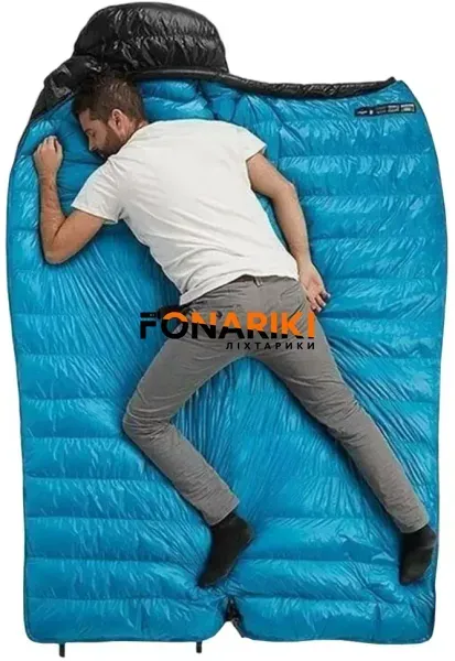 Спальний мішок Naturehike CW400 NH18C400-D L Black/blue