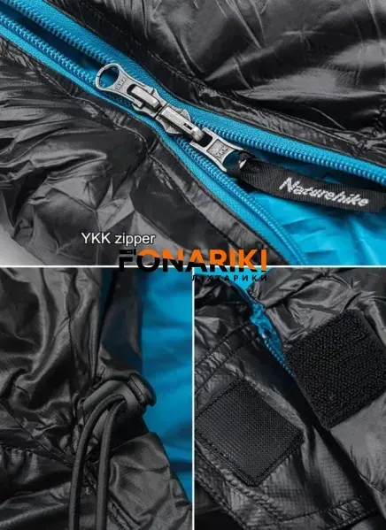 Спальний мішок Naturehike CW400 NH18C400-D L Black/blue