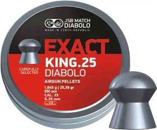 Кулі пневматичні JSB Exact King. Кал. 6,35 мм. Вага - 1.64 г. 150 шт/уп