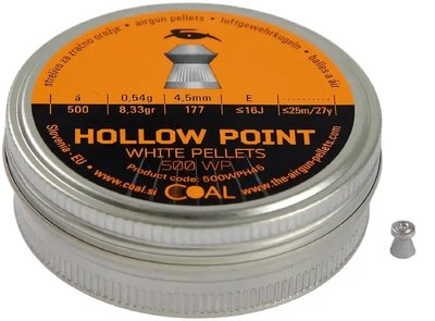 Пульки пневматические Coal Hollow Point кал. 4.5 мм 0.54 г 500 шт/уп