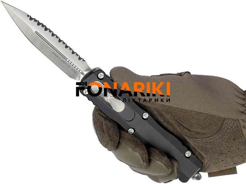 Ніж Microtech Dirac Delta D/E Satin Serrated Black