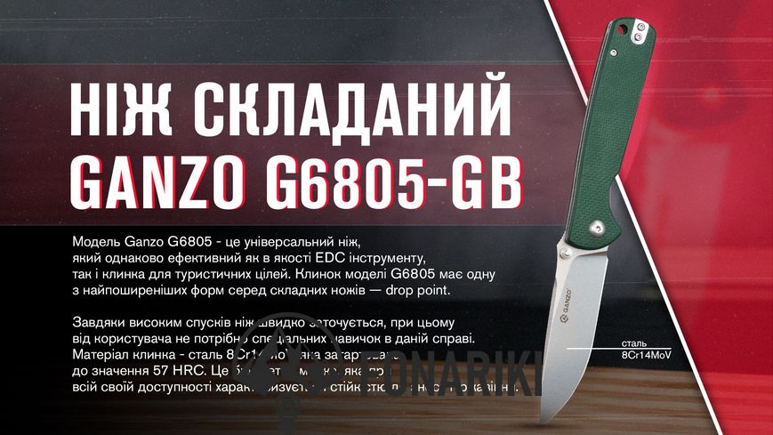 Ніж складаний Ganzo G6805-GB синьо-зелений