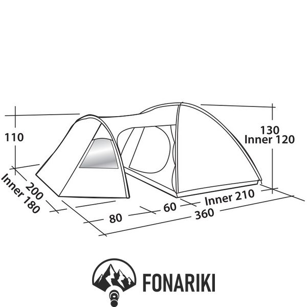 Намет тримісний Easy Camp Eclipse 300 Rustic Green (120386)