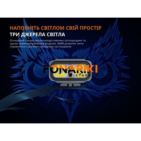 Ліхтар наключний Fenix E06R бірюзовий
