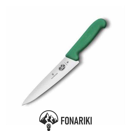 Нож кухонный Victorinox Fibrox Carving отделочный 15 см зеленый (Vx52004.15)