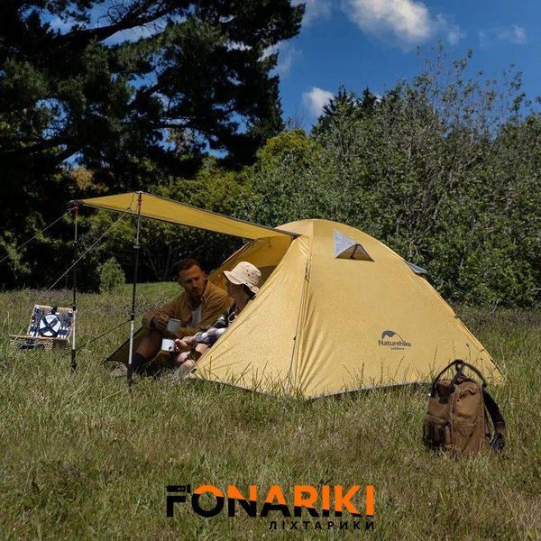 Палатка двухместная маленькая Naturehike P-Series NH18Z022-P, 210T/65D, темно-синяя