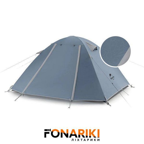 Палатка двухместная маленькая Naturehike P-Series NH18Z022-P, 210T/65D, темно-синяя